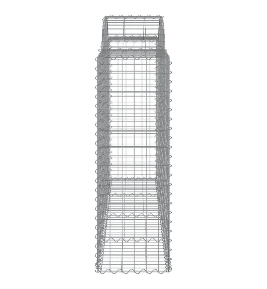 Gabionen mit Hochbogen 9 Stk. 200x50x120/140cm Verzinktes Eisen