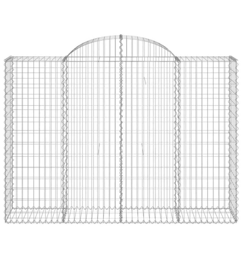 Gabionen mit Hochbogen 2 Stk. 200x50x140/160cm Verzinktes Eisen