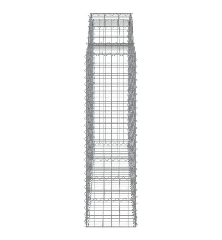 Gabionen mit Hochbogen 2 Stk. 200x50x140/160cm Verzinktes Eisen