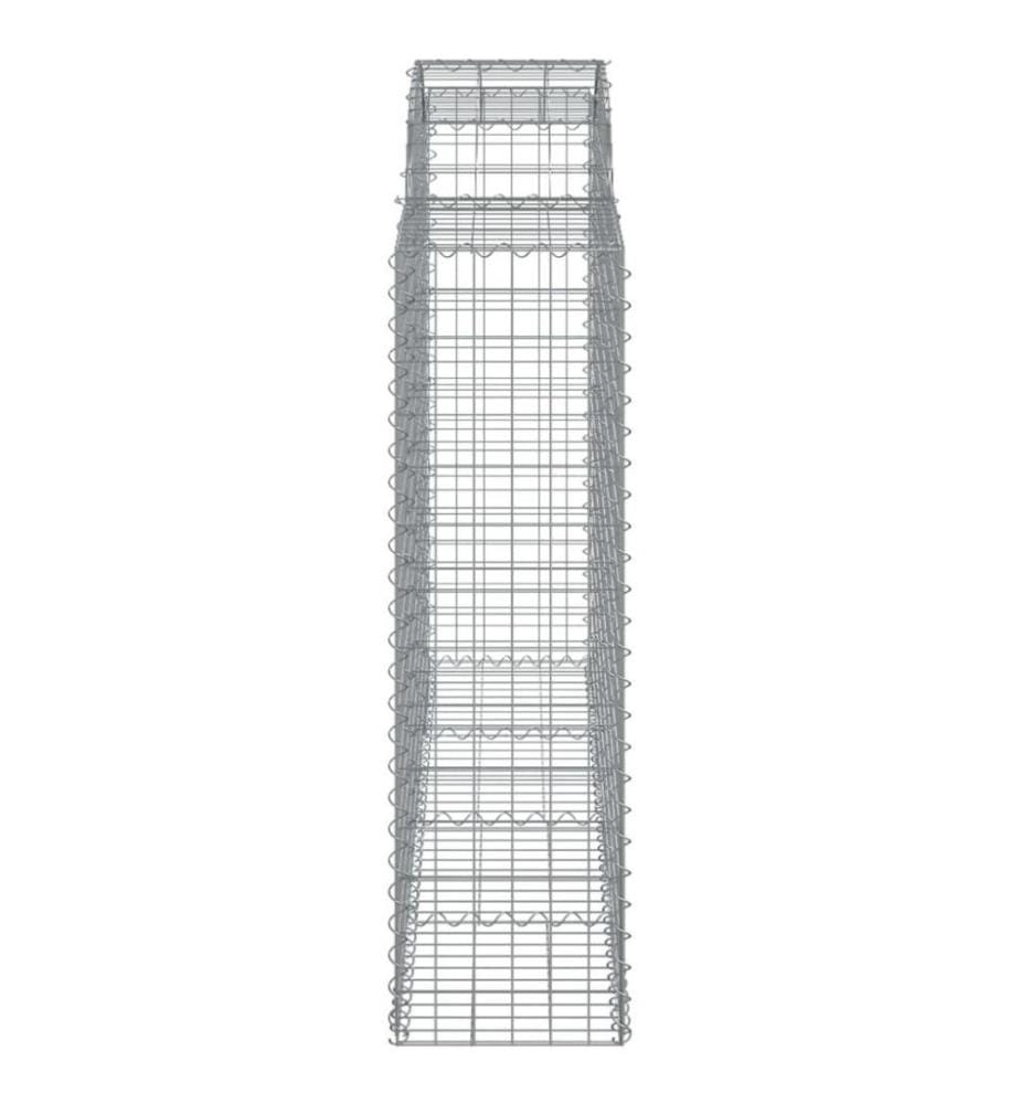 Gabionen mit Hochbogen 3 Stk. 200x50x140/160cm Verzinktes Eisen