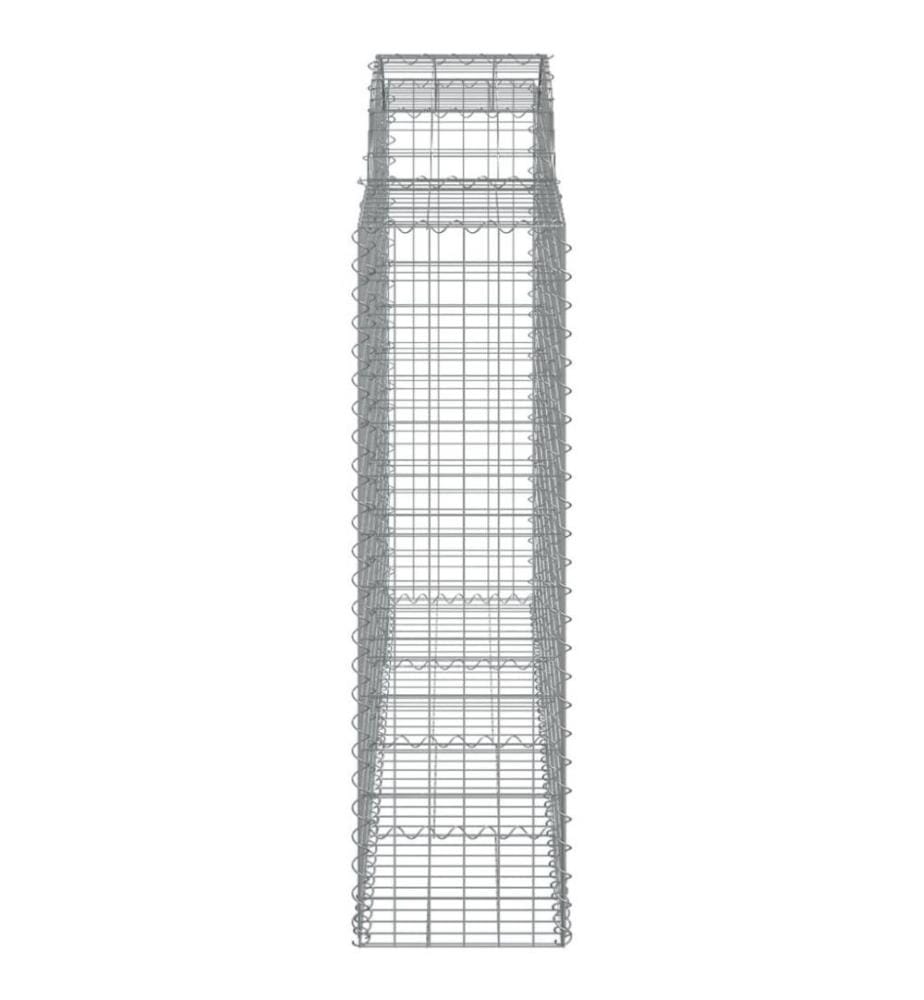 Gabionen mit Hochbogen 6 Stk. 200x50x140/160cm Verzinktes Eisen