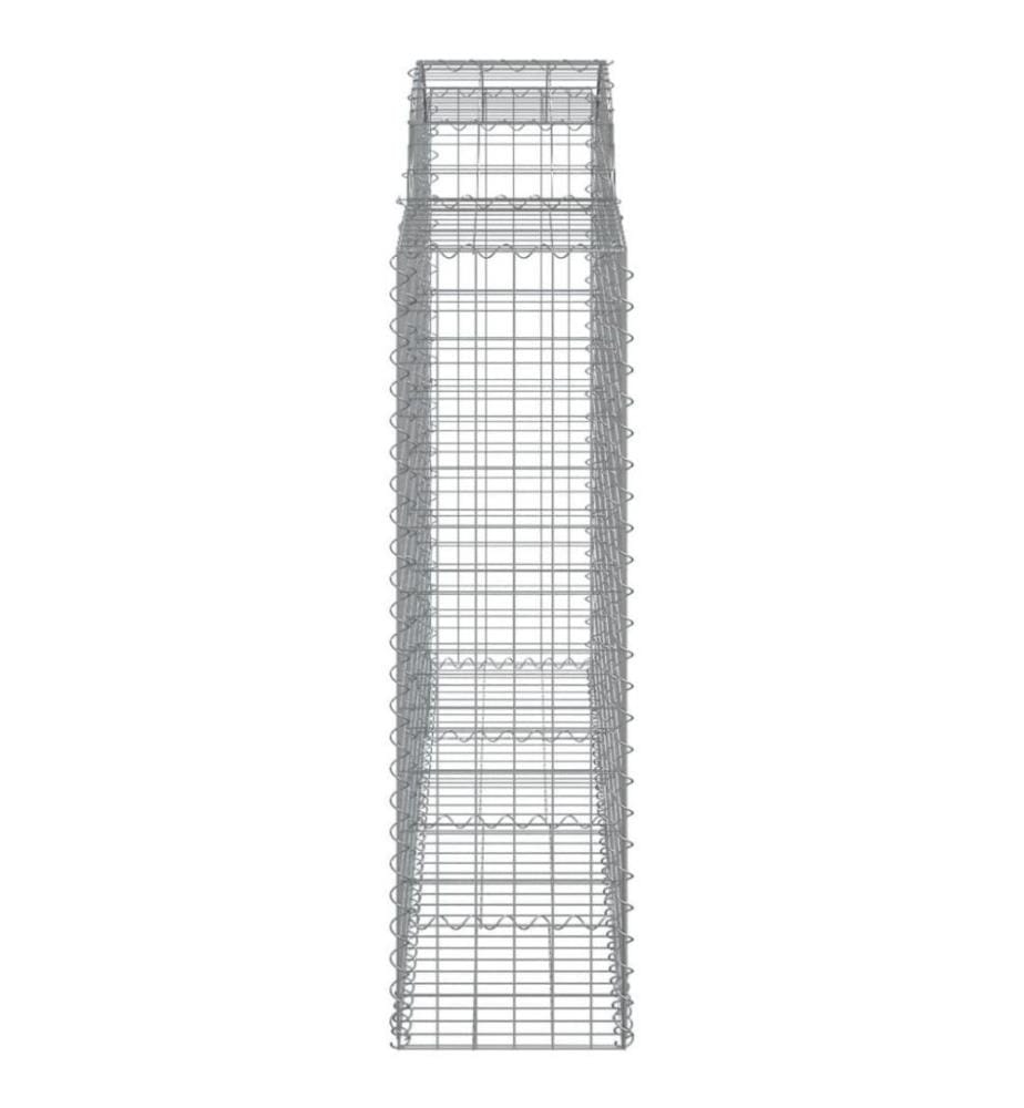 Gabionen mit Hochbogen 12Stk. 200x50x140/160cm Verzinktes Eisen