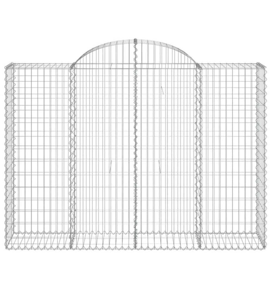 Gabionen mit Hochbogen 10Stk. 200x50x140/160cm Verzinktes Eisen