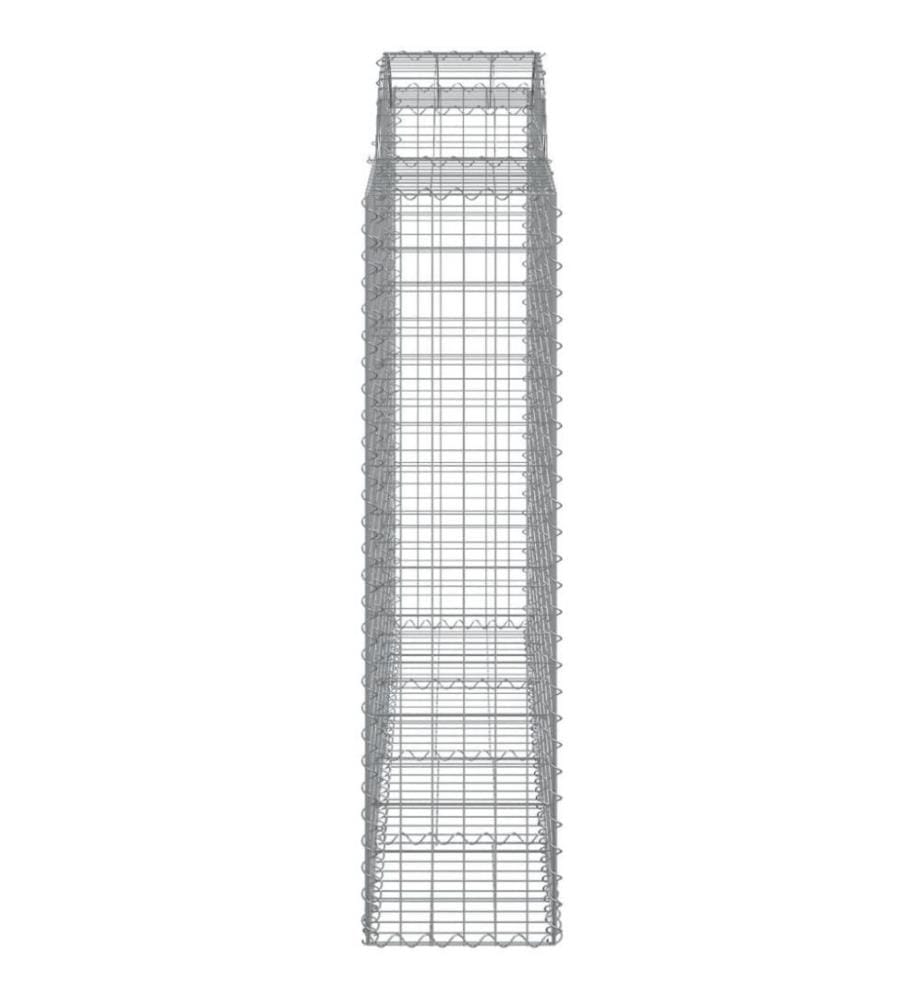 Gabionen mit Hochbogen 5 Stk. 200x50x160/180cm Verzinktes Eisen