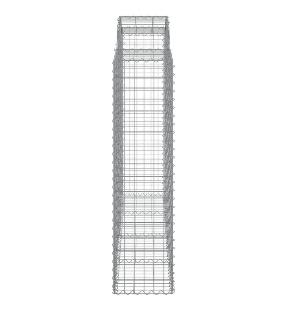 Gabionen mit Hochbogen 6 Stk. 200x50x160/180cm Verzinktes Eisen