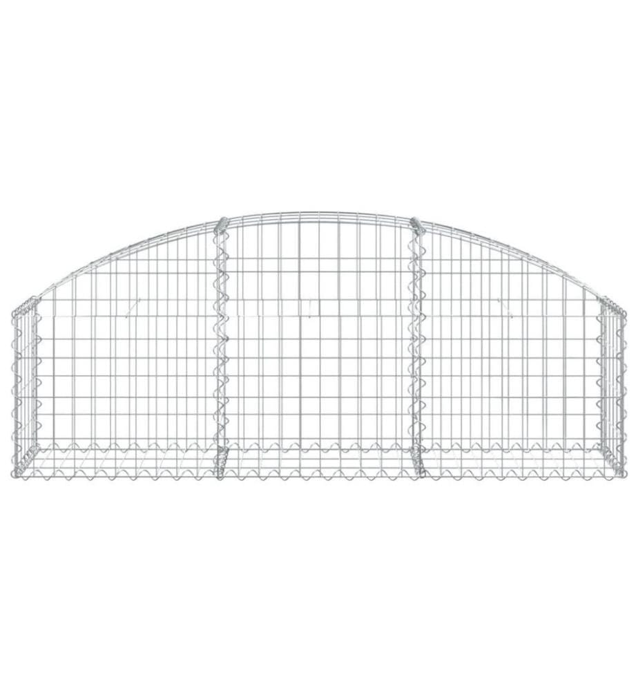 Gabione mit Hochbogen 150x30x40/60 cm Verzinktes Eisen