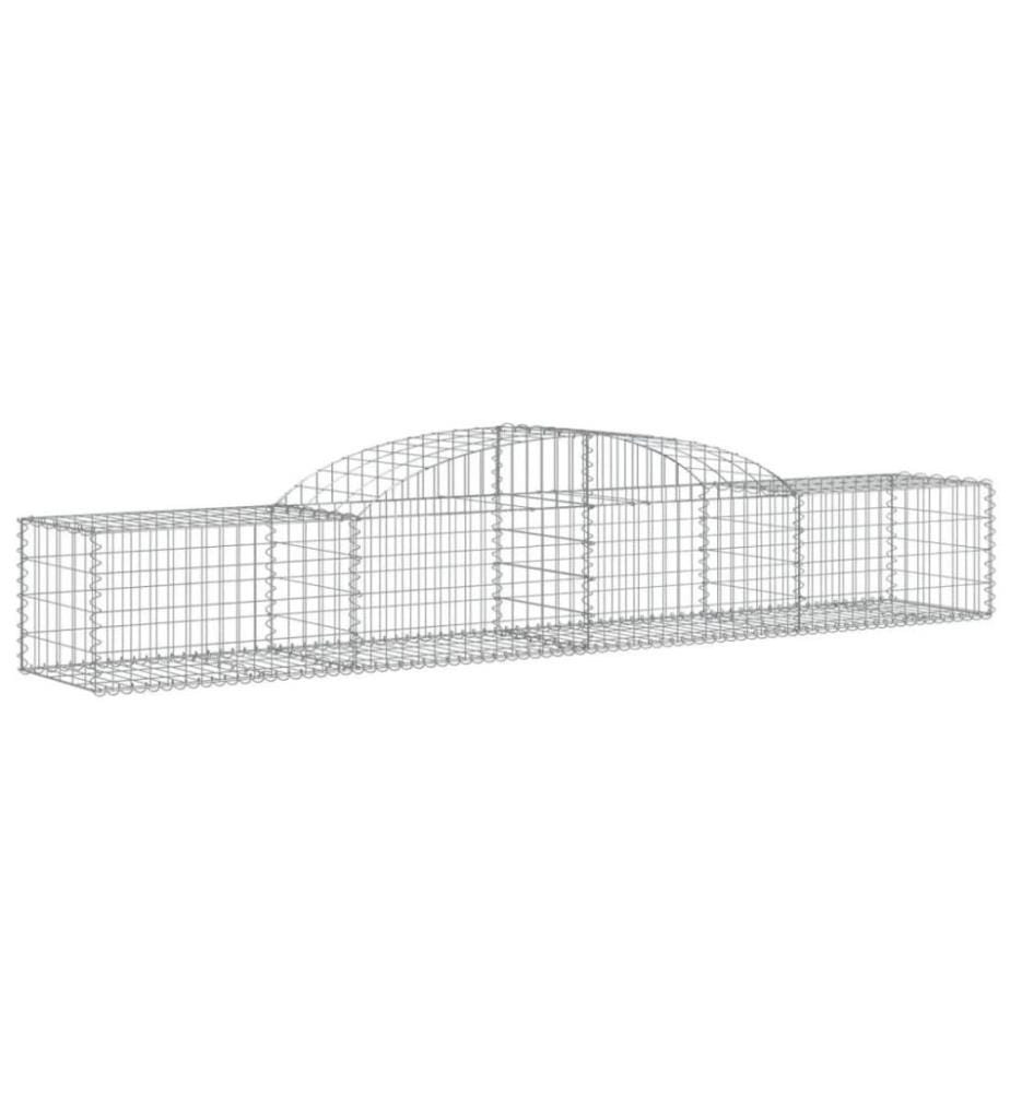 Gabionen mit Hochbogen 10 Stk. 300x50x40/60 cm Verzinktes Eisen