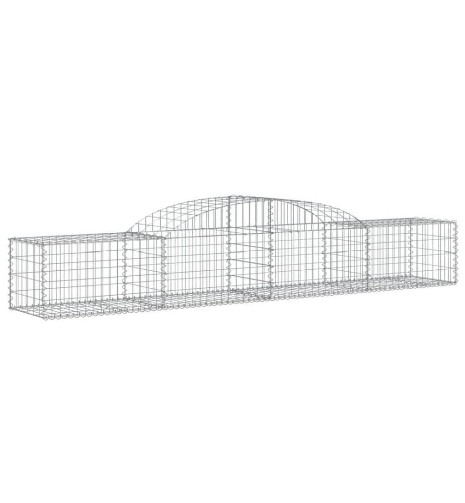 Gabionen mit Hochbogen 11 Stk. 300x50x40/60 cm Verzinktes Eisen