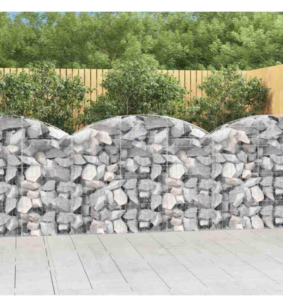 Gabione mit Hochbogen 150x30x100/120 cm Verzinktes Eisen