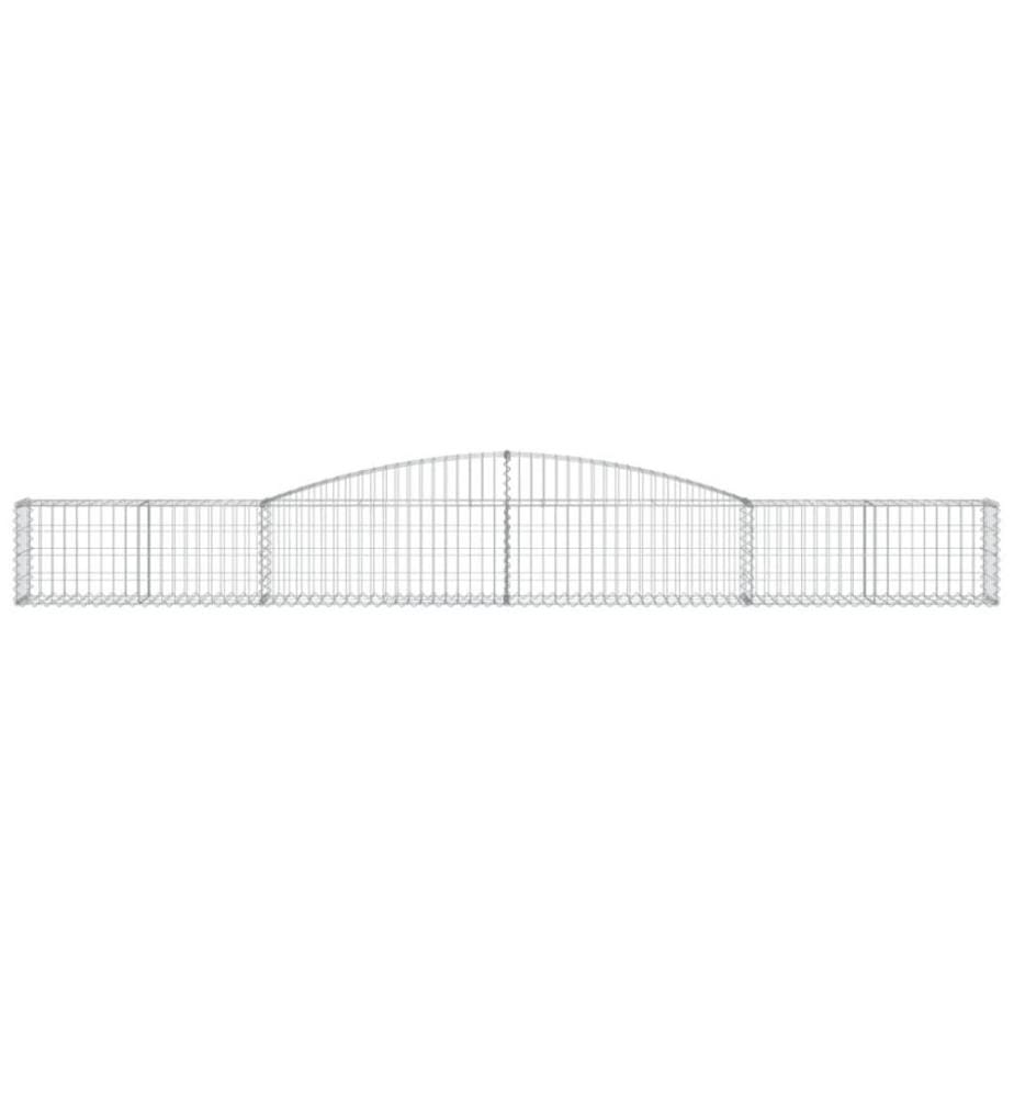 Gabionen mit Hochbogen 6 Stk. 400x30x40/60 cm Verzinktes Eisen