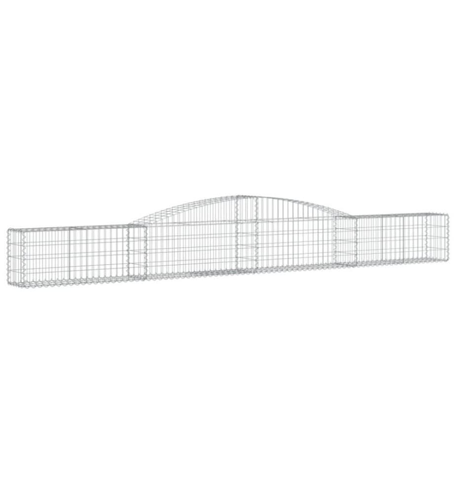 Gabionen mit Hochbogen 7 Stk. 400x30x40/60 cm Verzinktes Eisen