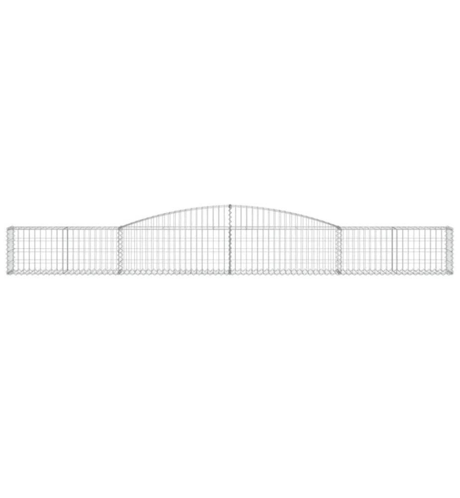 Gabionen mit Hochbogen 7 Stk. 400x30x40/60 cm Verzinktes Eisen