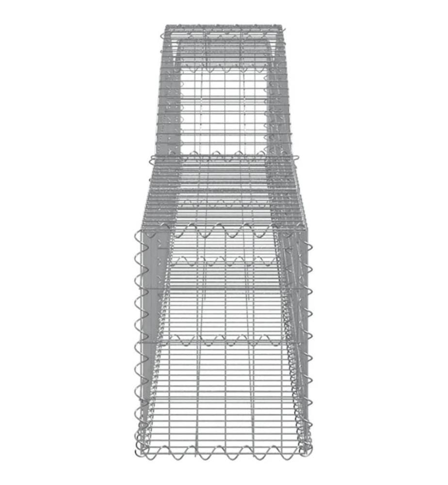Gabionen mit Hochbogen 7 Stk. 400x30x40/60 cm Verzinktes Eisen