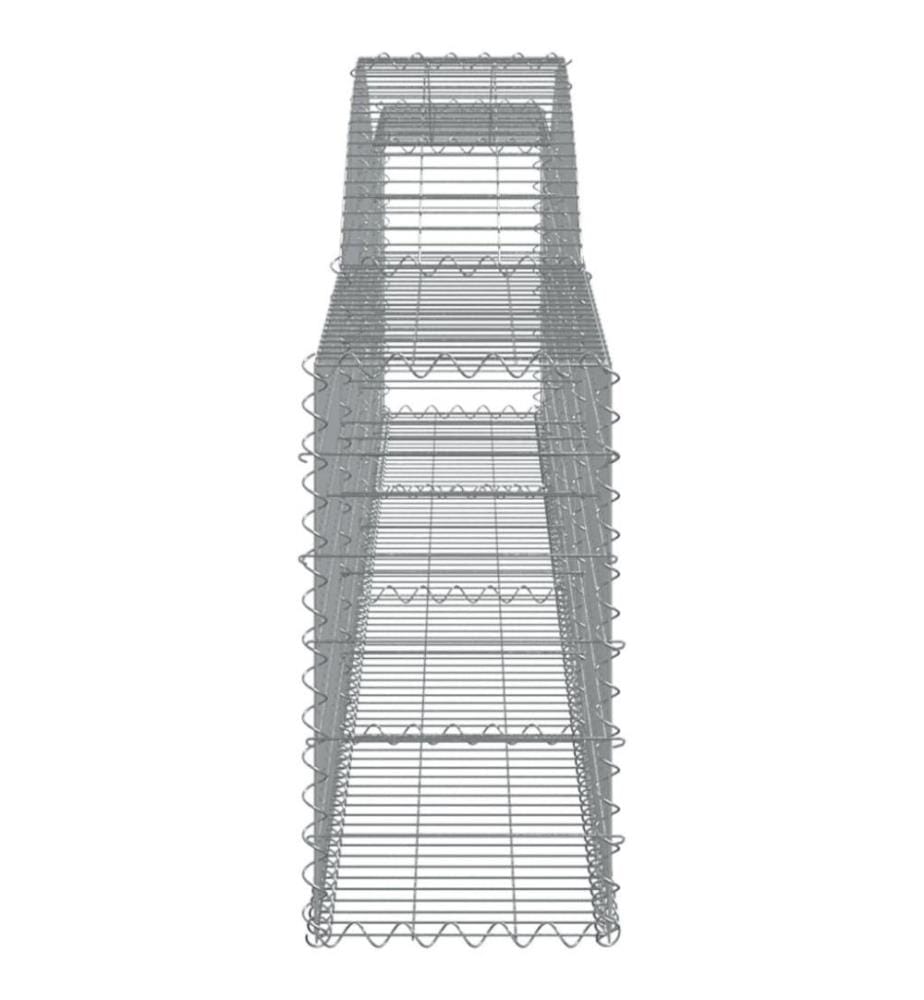 Gabionen mit Hochbogen 3 Stk. 400x30x60/80 cm Verzinktes Eisen