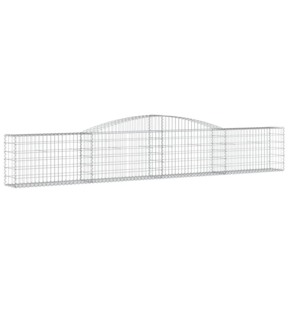 Gabionen mit Hochbogen 4 Stk. 400x30x60/80 cm Verzinktes Eisen