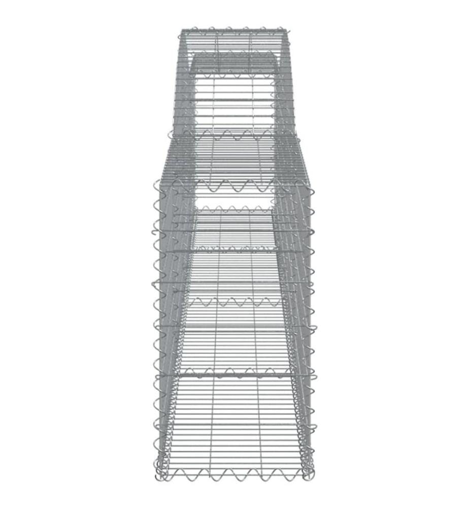 Gabionen mit Hochbogen 4 Stk. 400x30x60/80 cm Verzinktes Eisen
