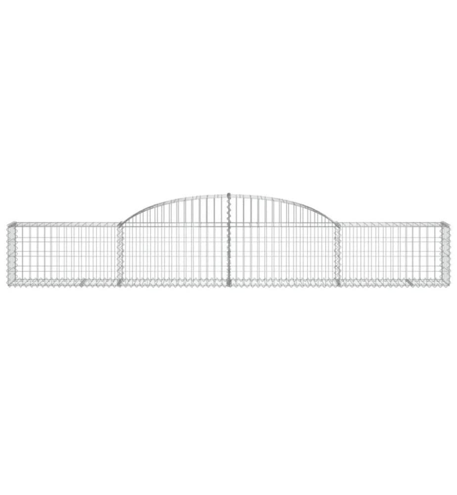 Gabionen mit Hochbogen 4 Stk. 300x30x40/60 cm Verzinktes Eisen