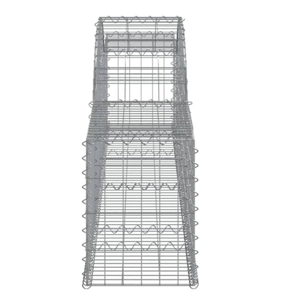 Paniers à gabions arqués 3 pcs 300x30x40/60 cm fer galvanisé