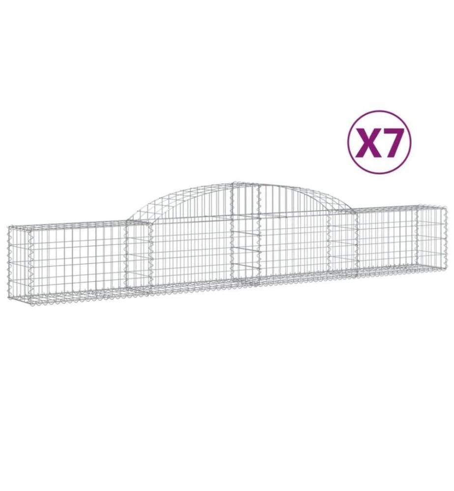 Gabionen mit Hochbogen 7 Stk. 300x30x40/60 cm Verzinktes Eisen