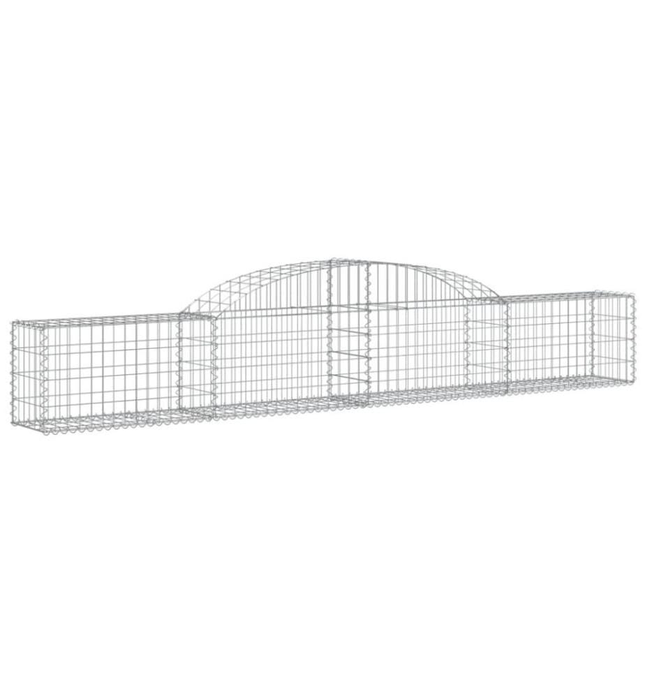 Gabionen mit Hochbogen 8 Stk. 300x30x40/60 cm Verzinktes Eisen