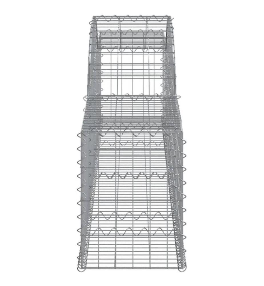 Gabionen mit Hochbogen 8 Stk. 300x30x40/60 cm Verzinktes Eisen