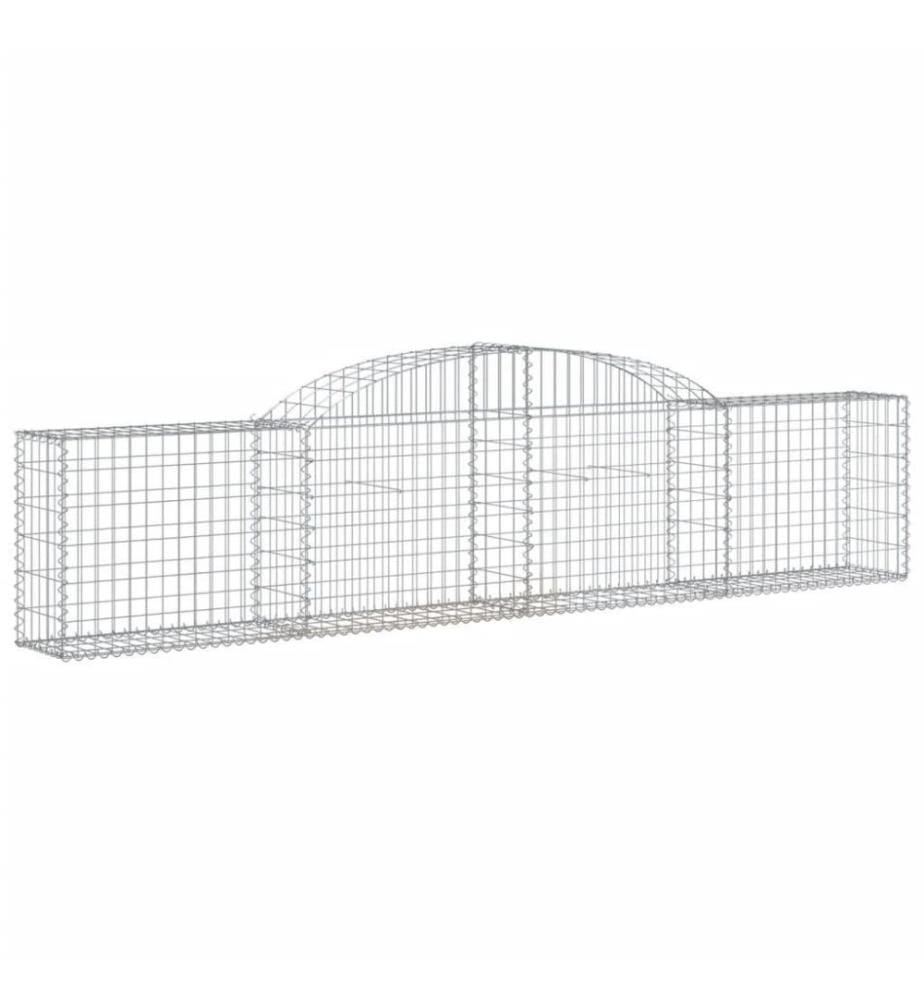 Gabionen mit Hochbogen 3 Stk. 300x30x60/80 cm Verzinktes Eisen