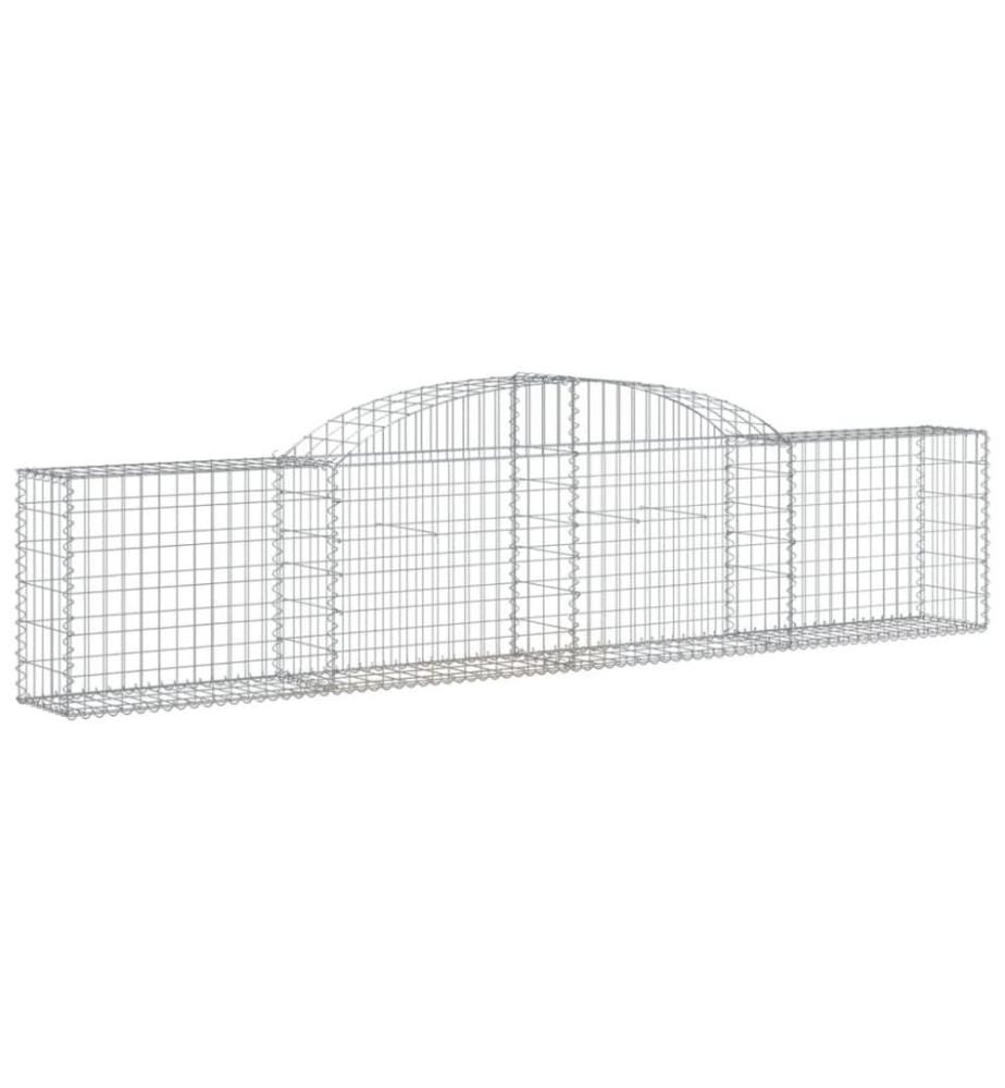 Gabionen mit Hochbogen 5 Stk. 300x30x60/80 cm Verzinktes Eisen