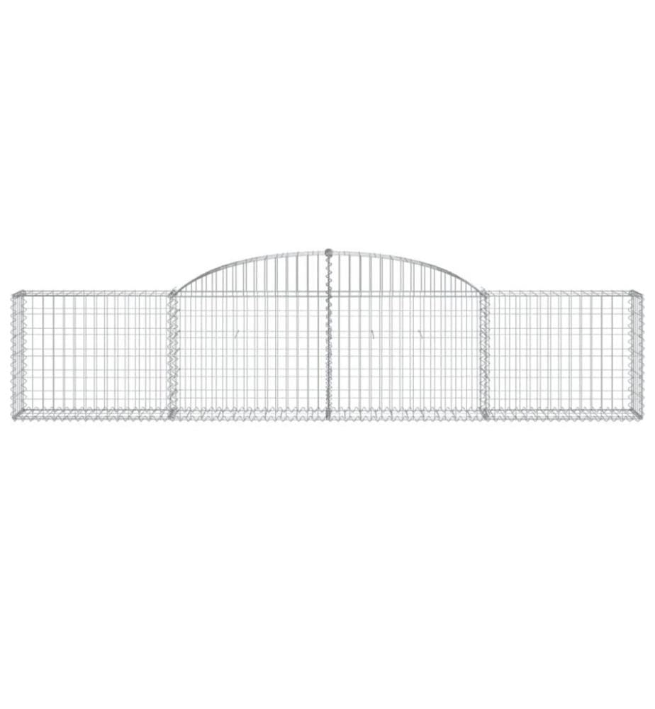 Gabionen mit Hochbogen 5 Stk. 300x30x60/80 cm Verzinktes Eisen