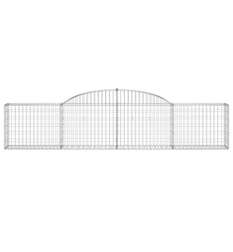 Gabionen mit Hochbogen 12 Stk. 300x30x60/80 cm Verzinktes Eisen
