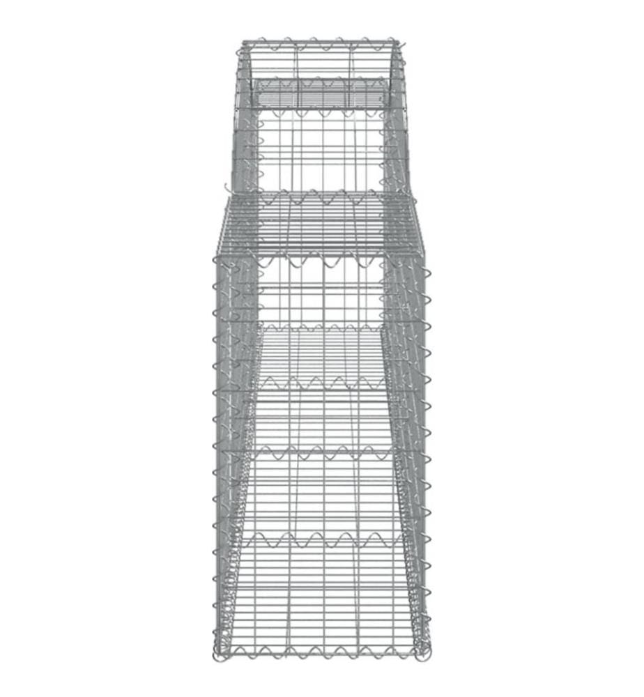 Gabionen mit Hochbogen 11 Stk. 300x30x60/80 cm Verzinktes Eisen