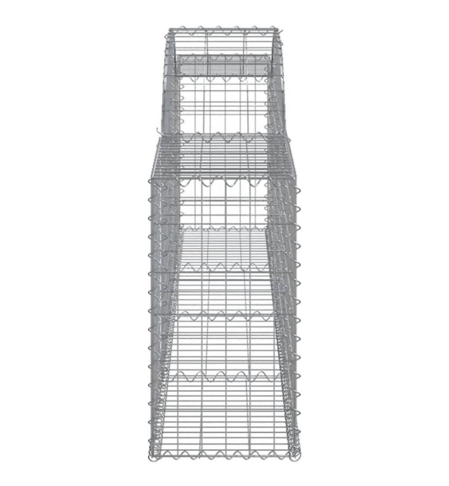 Gabionen mit Hochbogen 8 Stk. 300x30x60/80 cm Verzinktes Eisen