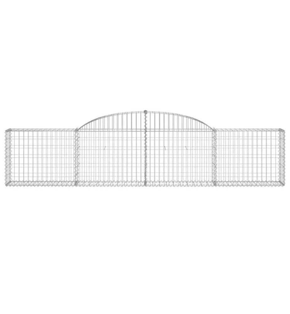 Gabionen mit Hochbogen 13 Stk. 300x30x60/80 cm Verzinktes Eisen