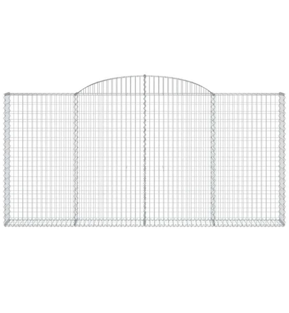 Gabionen mit Hochbogen 10 Stk 300x30x140/160cm Verzinktes Eisen