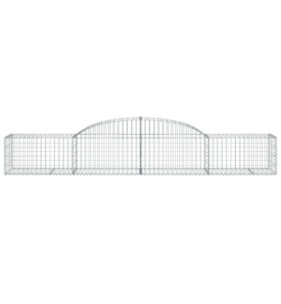 Gabionen mit Hochbogen 3 Stk. 300x50x40/60 cm Verzinktes Eisen