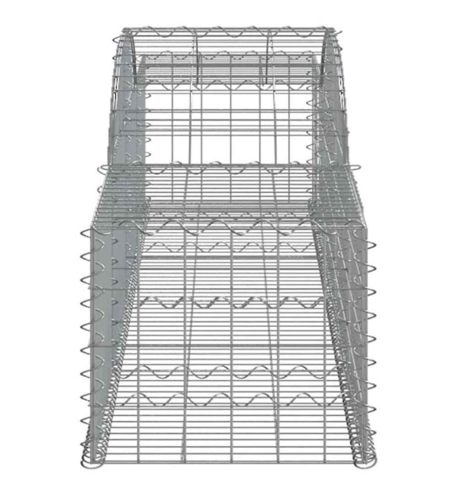 Gabionen mit Hochbogen 2 Stk. 300x50x40/60 cm Verzinktes Eisen