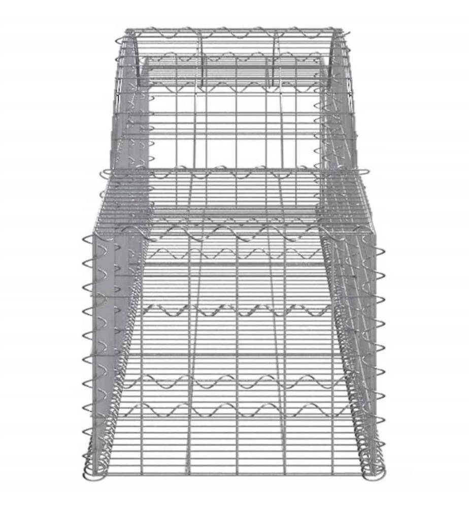 Gabionen mit Hochbogen 5 Stk. 300x50x40/60 cm Verzinktes Eisen