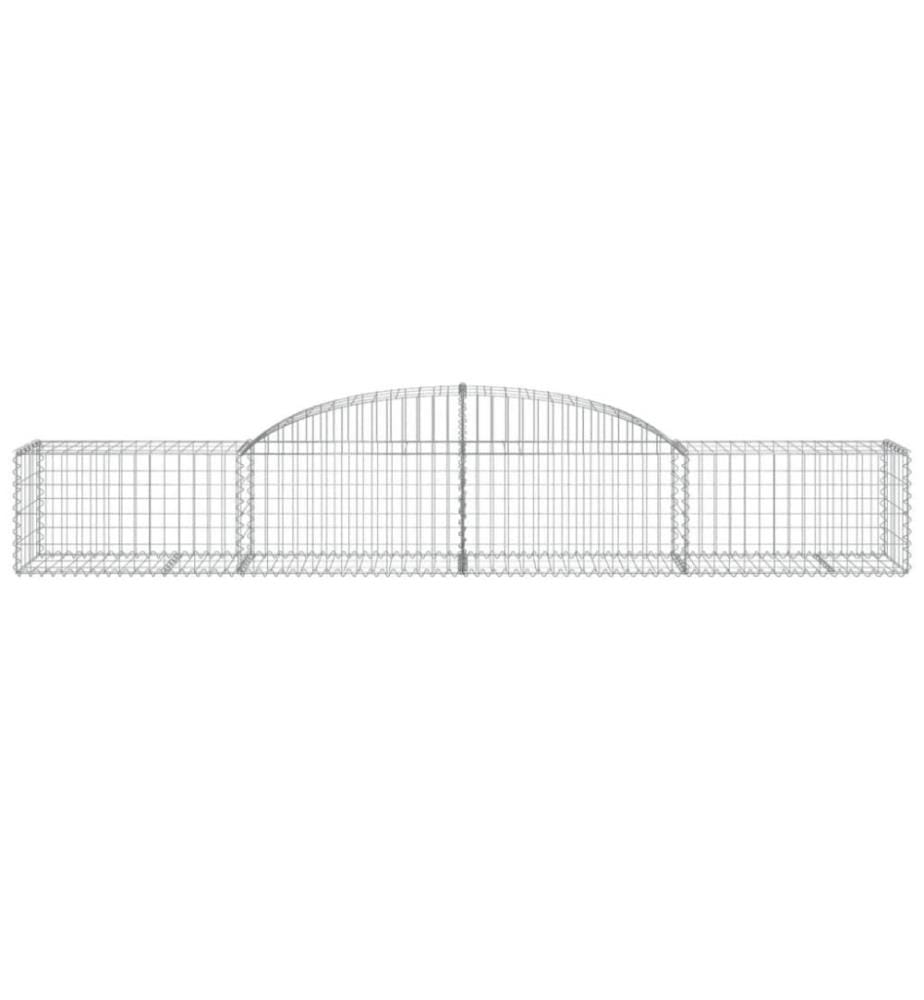 Gabionen mit Hochbogen 12 Stk. 300x50x40/60 cm Verzinktes Eisen