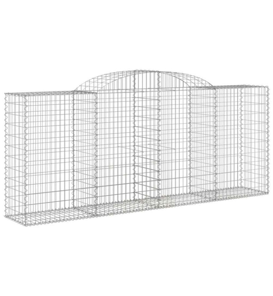 Gabionen mit Hochbogen 11 Stk 300x50x120/140cm Verzinktes Eisen