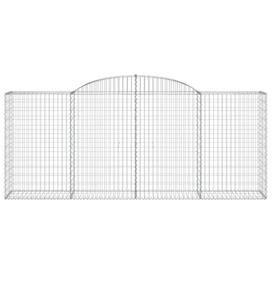 Gabionen mit Hochbogen 9 Stk. 300x50x120/140cm Verzinktes Eisen
