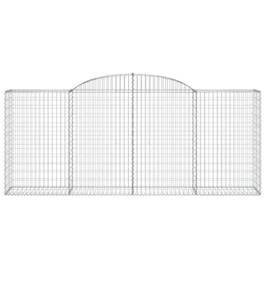 Gabionen mit Hochbogen 3 Stk. 300x50x120/140cm Verzinktes Eisen