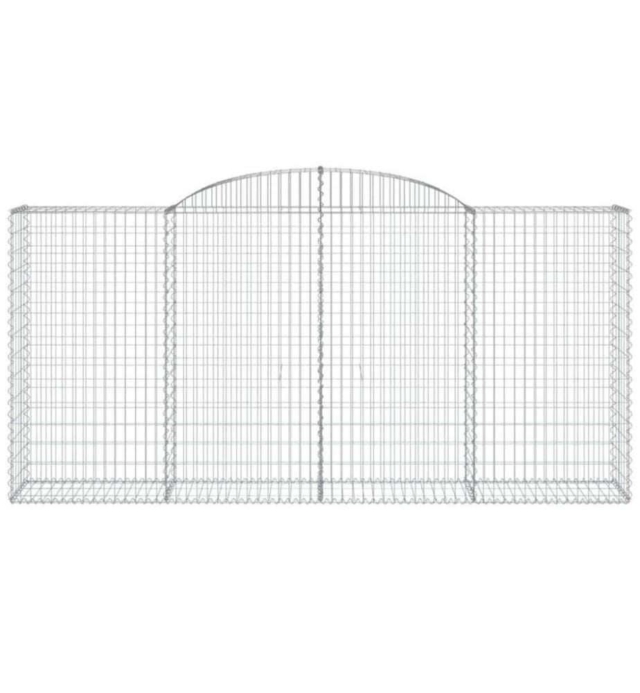 Gabionen mit Hochbogen 3 Stk. 300x50x140/160cm Verzinktes Eisen