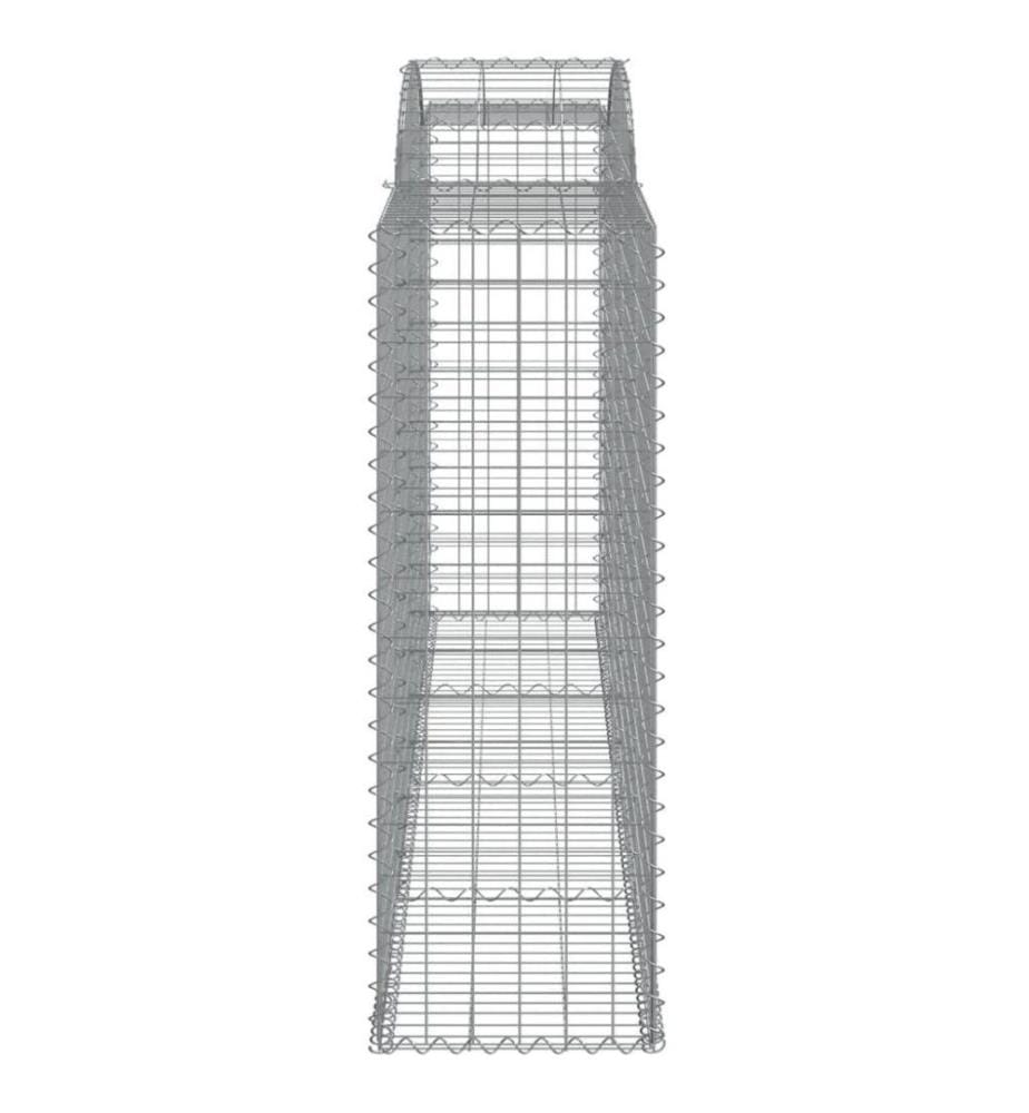 Gabionen mit Hochbogen 3 Stk. 300x50x140/160cm Verzinktes Eisen