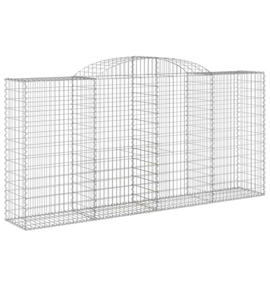 Gabionen mit Hochbogen 10 Stk 300x50x140/160cm Verzinktes Eisen