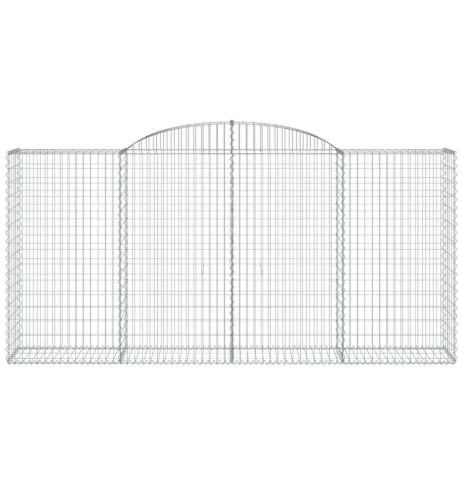 Gabionen mit Hochbogen 10 Stk 300x50x140/160cm Verzinktes Eisen