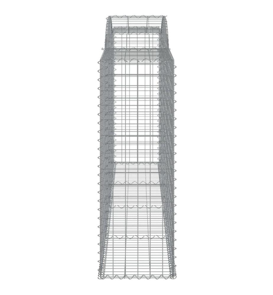 Gabionen mit Hochbogen 10 Stk 300x50x140/160cm Verzinktes Eisen