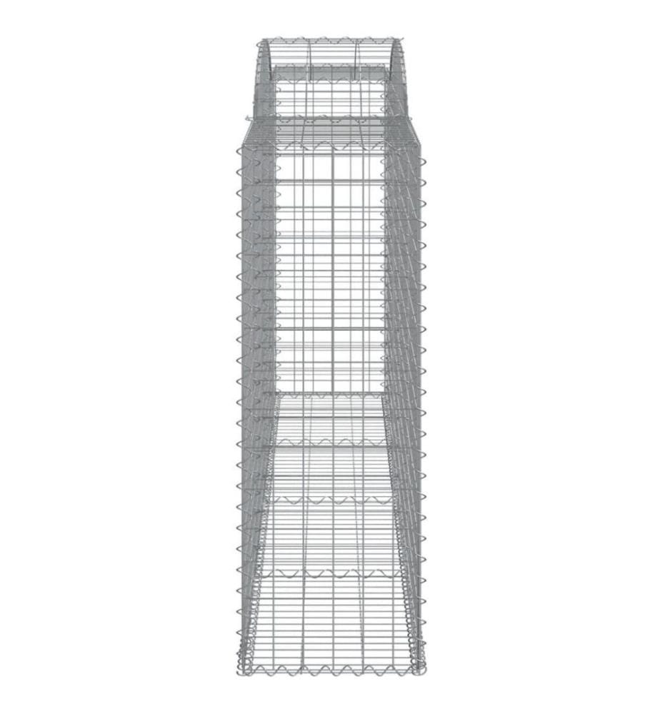 Gabionen mit Hochbogen 6 Stk. 300x50x140/160cm Verzinktes Eisen