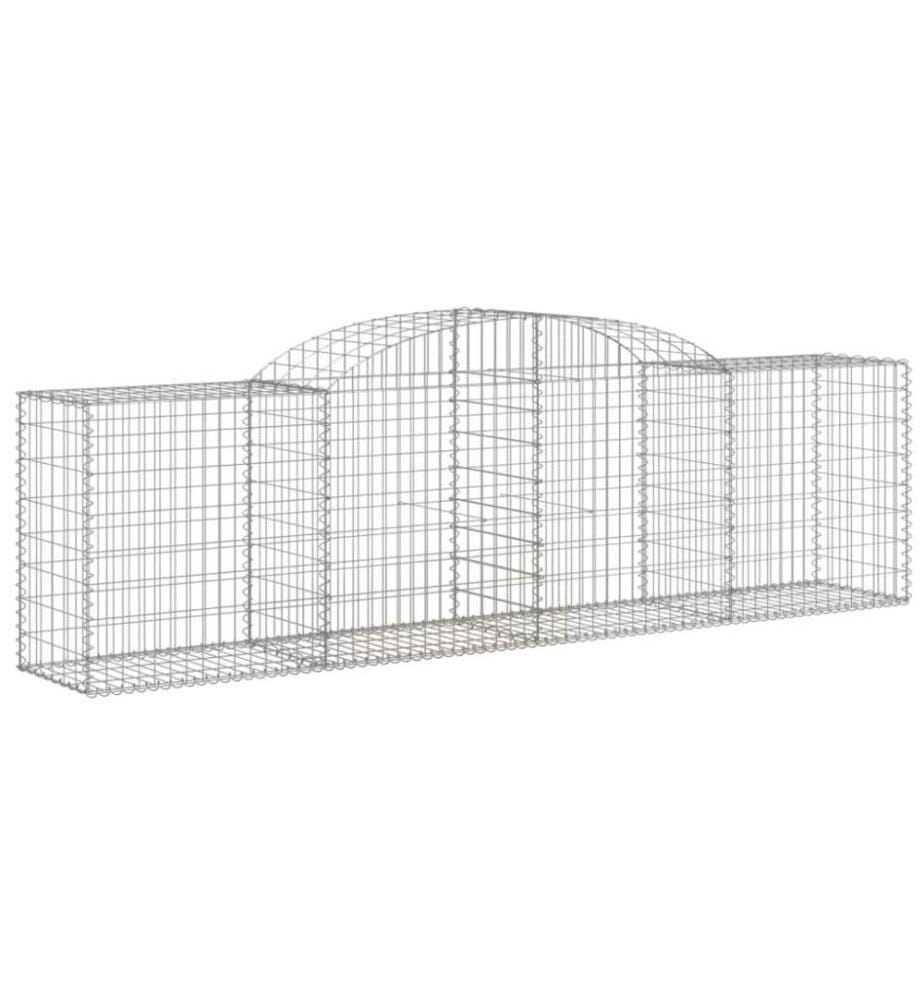 Gabione mit Hochbogen 300x50x80/100 cm Verzinktes Eisen