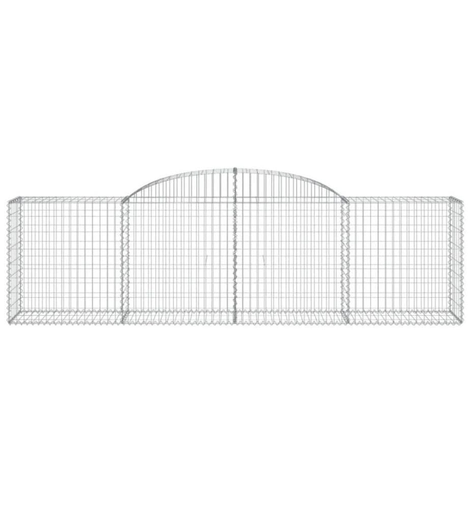 Gabione mit Hochbogen 300x50x80/100 cm Verzinktes Eisen