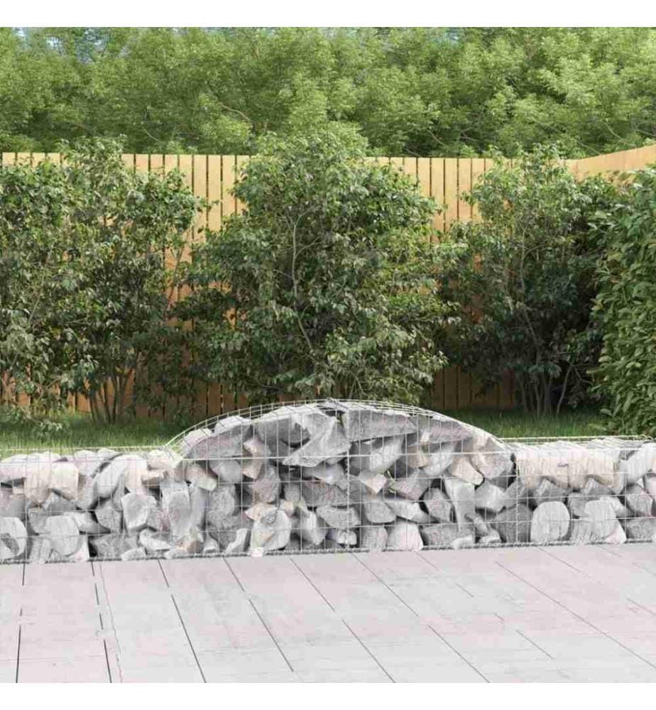 Gabione mit Hochbogen 300x50x40/60 cm Verzinktes Eisen