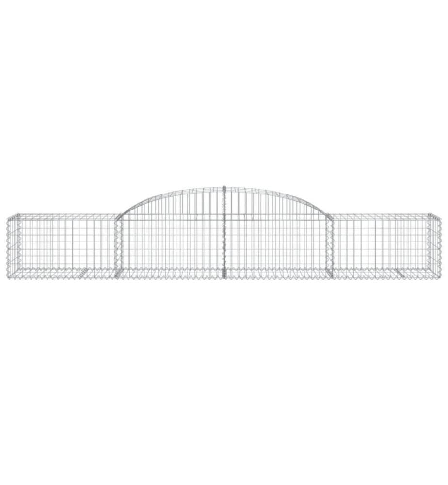 Gabione mit Hochbogen 300x50x40/60 cm Verzinktes Eisen